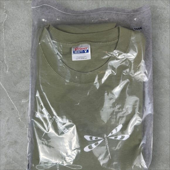 Vintage Y2K Minimalist Line Drawing Dragon Fly Artist Graphic T-Shirt - XL - Picture 7 of 7